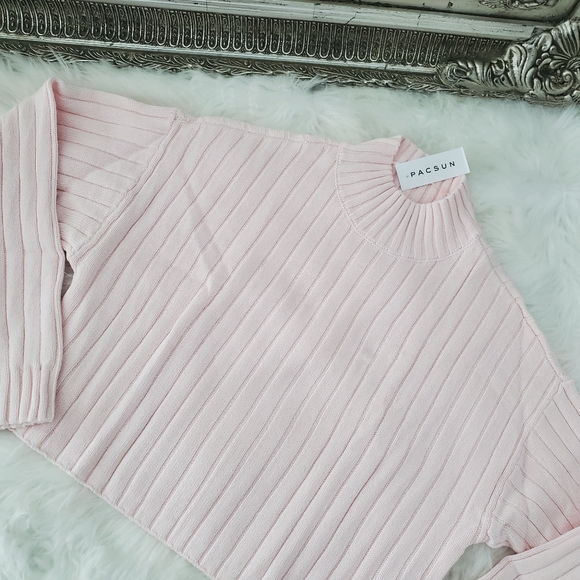 PacSun Light Pink Ribbed Sweater - Picture 5 of 9